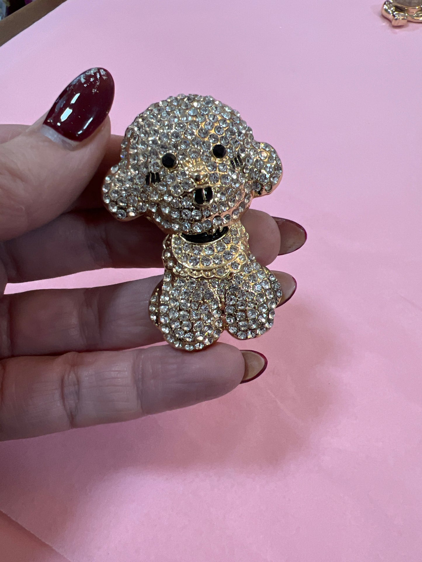 Magnetic Brooch Crystal Dog