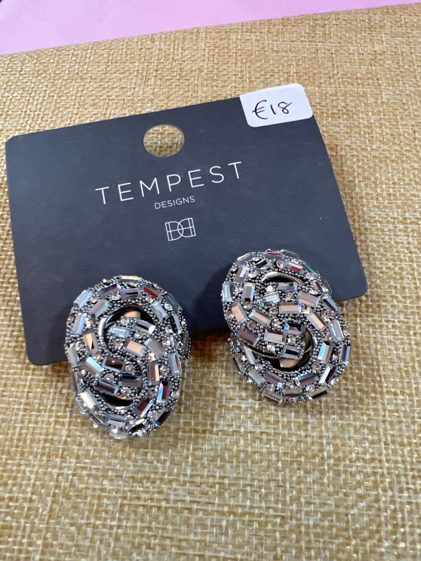TEMPEST Crystal Swirl Statement Earrings