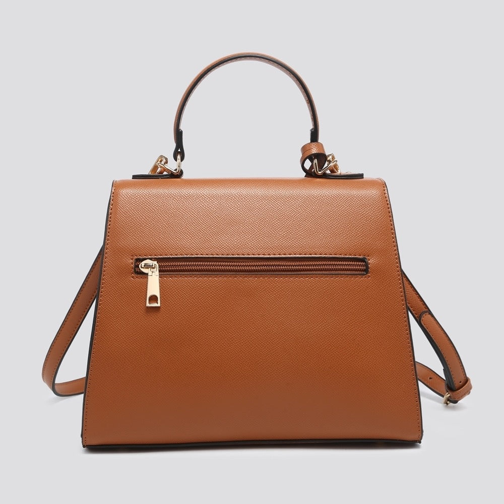 Black Leatherette Tote/Crossbody Bag