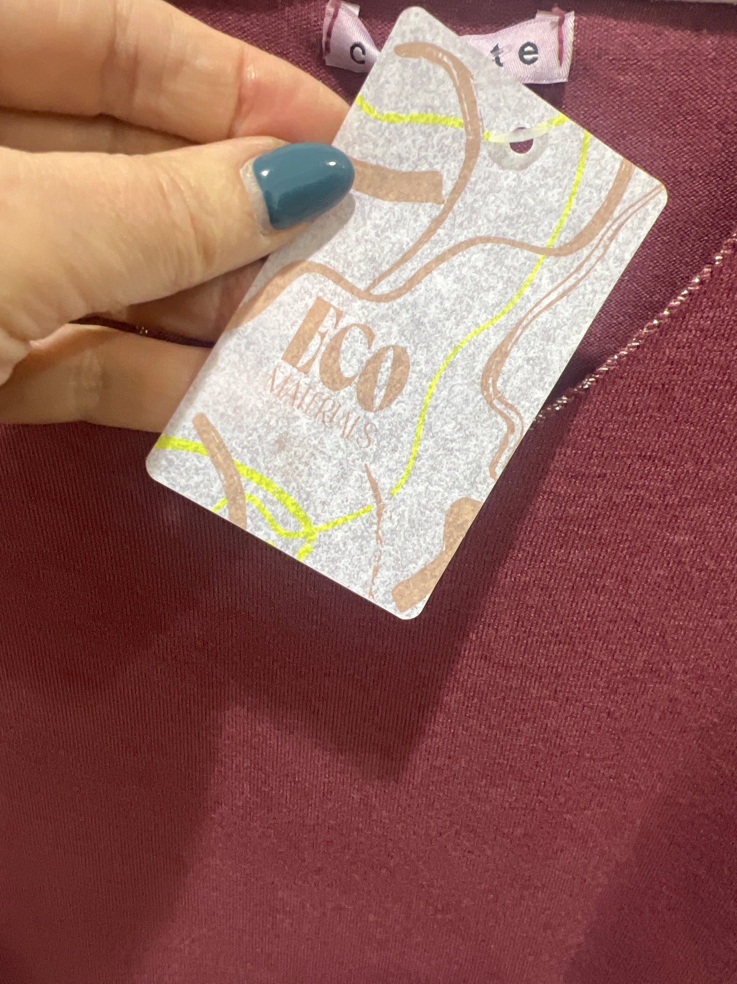 Cosy V Neck Long Sleeved Top Wine