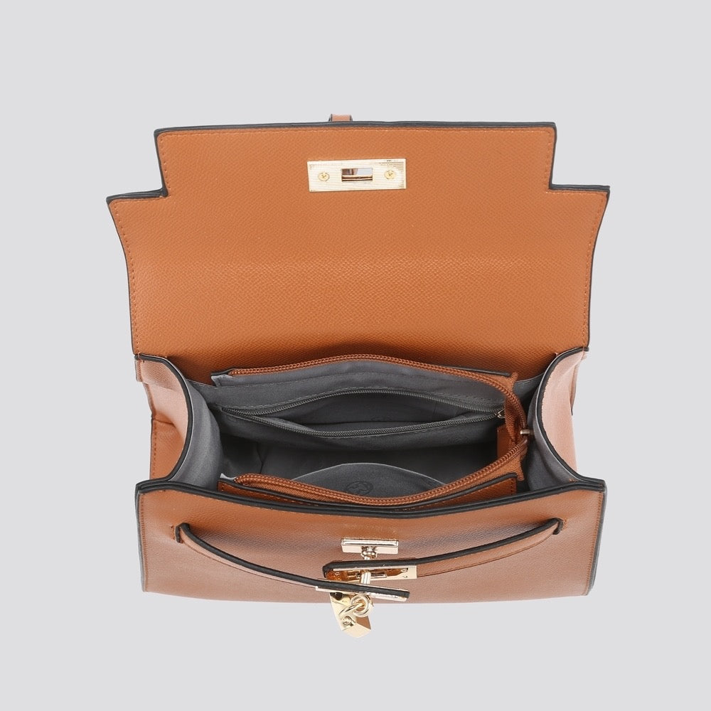 Black Leatherette Tote/Crossbody Bag