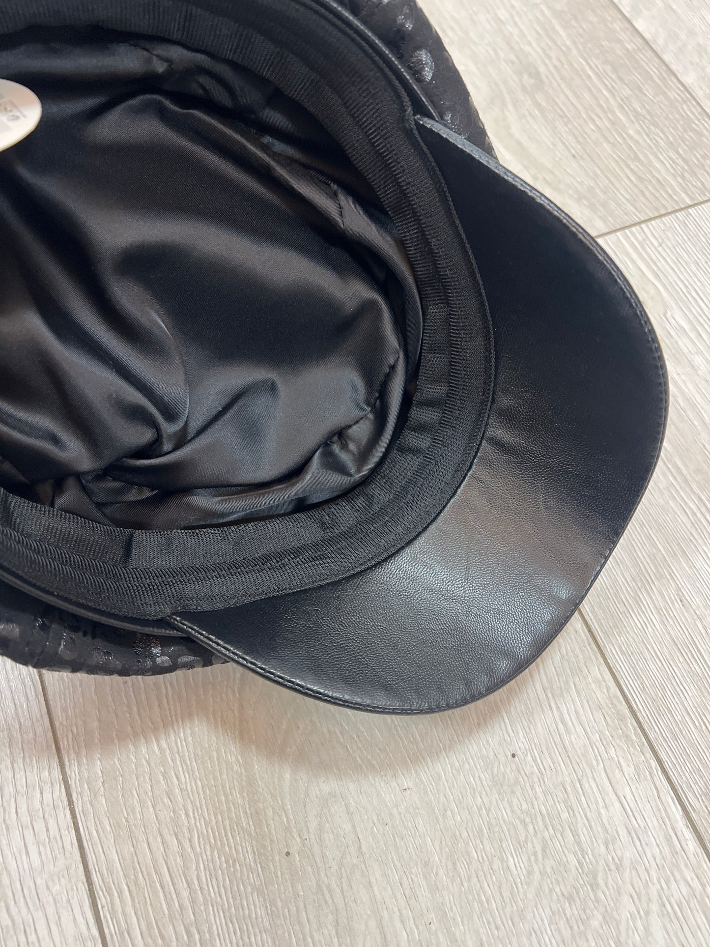 Peaked Cap Black Animal Print