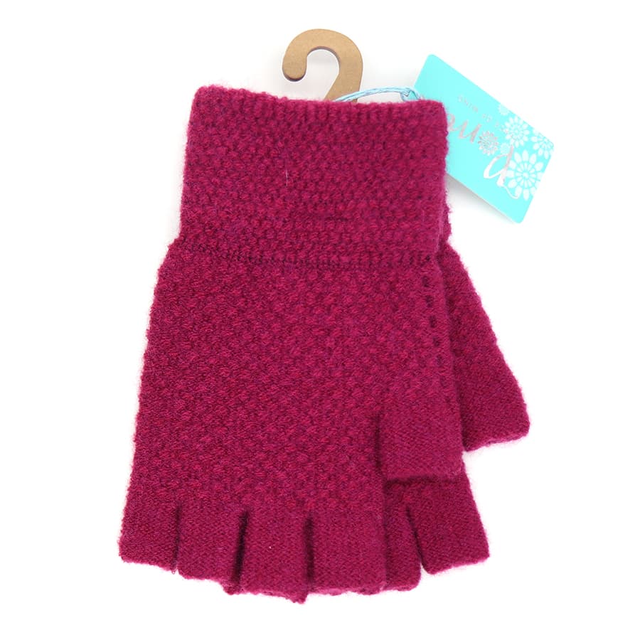 Magenta Pink Fingerless Gloves