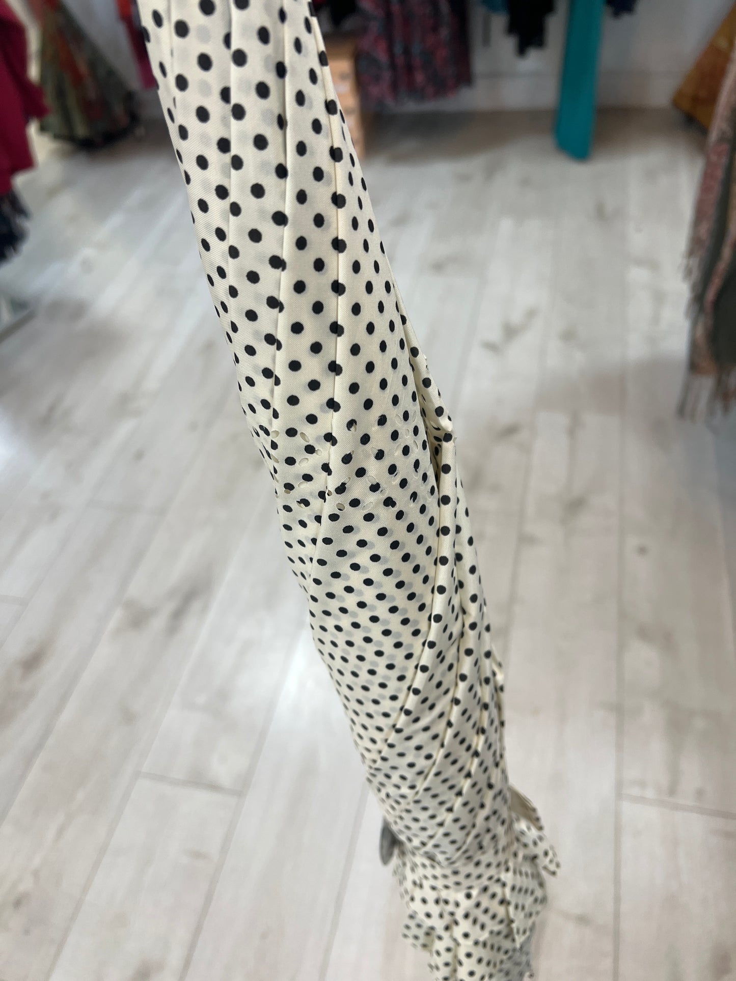 Upside Down Umbrella Polka Dot Cream & Black