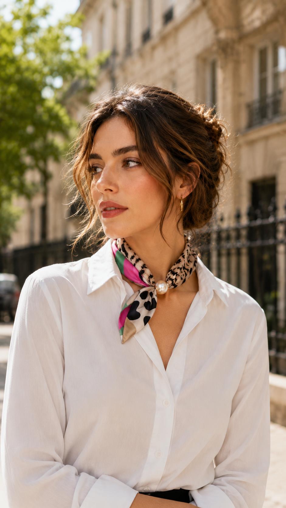 Magnetic Pearl Scarf Leopard & Pink
