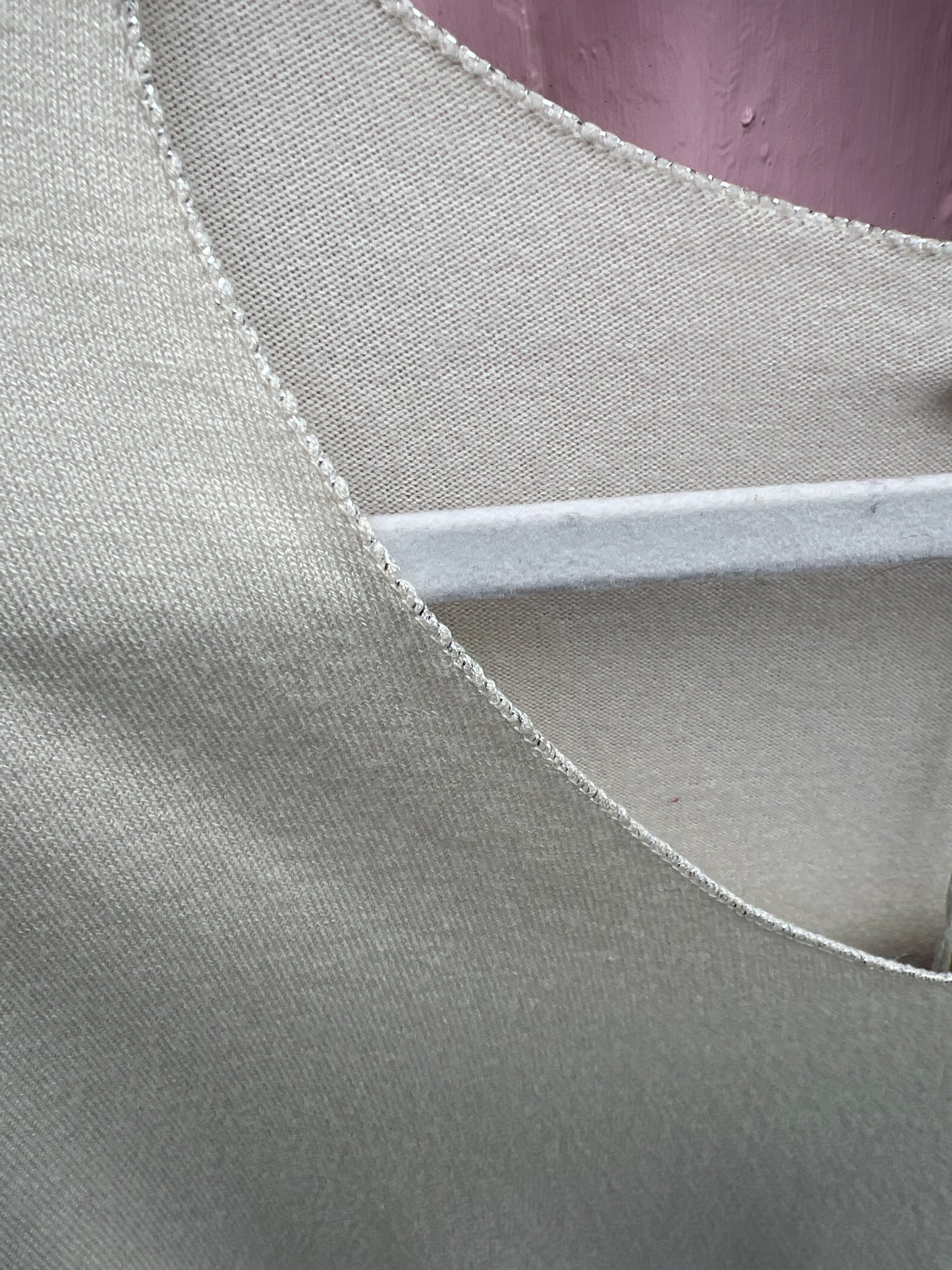 Cosy V Neck Long Sleeved Top Cream