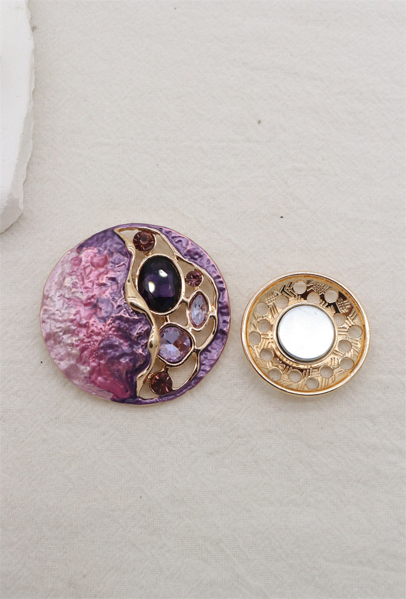 Magnetic Brooches Circular Jewelled (2 Colours)