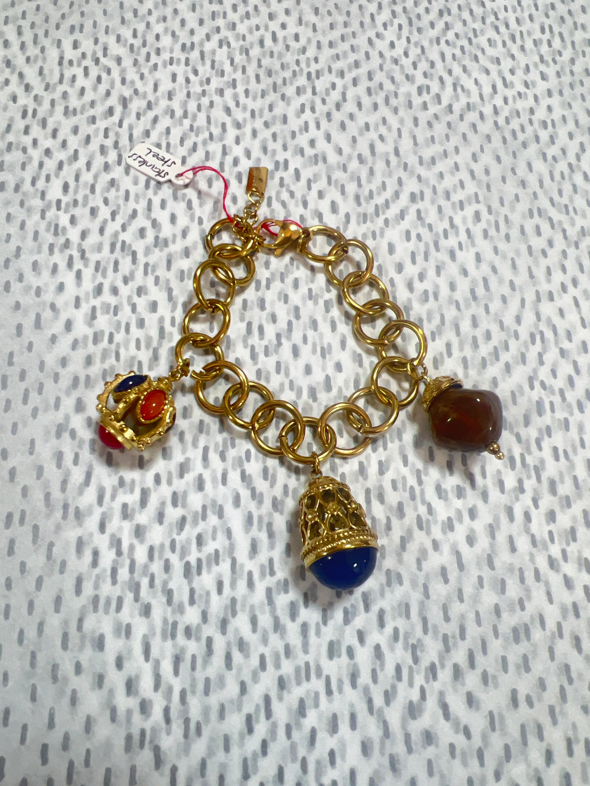 Gold Charm Bracelet Multicoloured