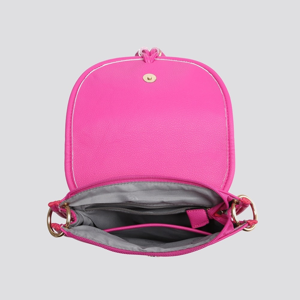 Cerese Pink FlapOver Crossbody Bag