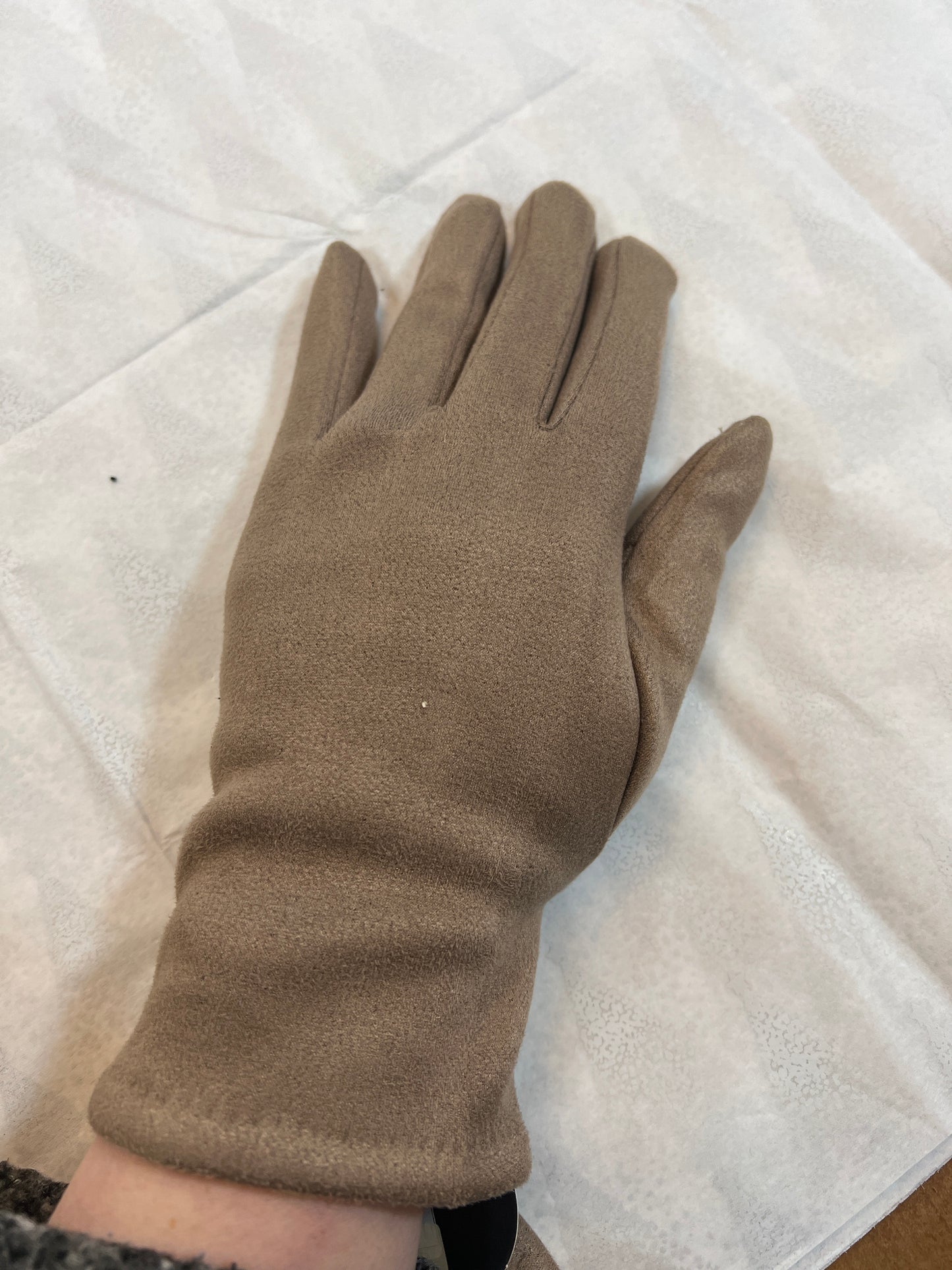 Taupe Suedette Gloves