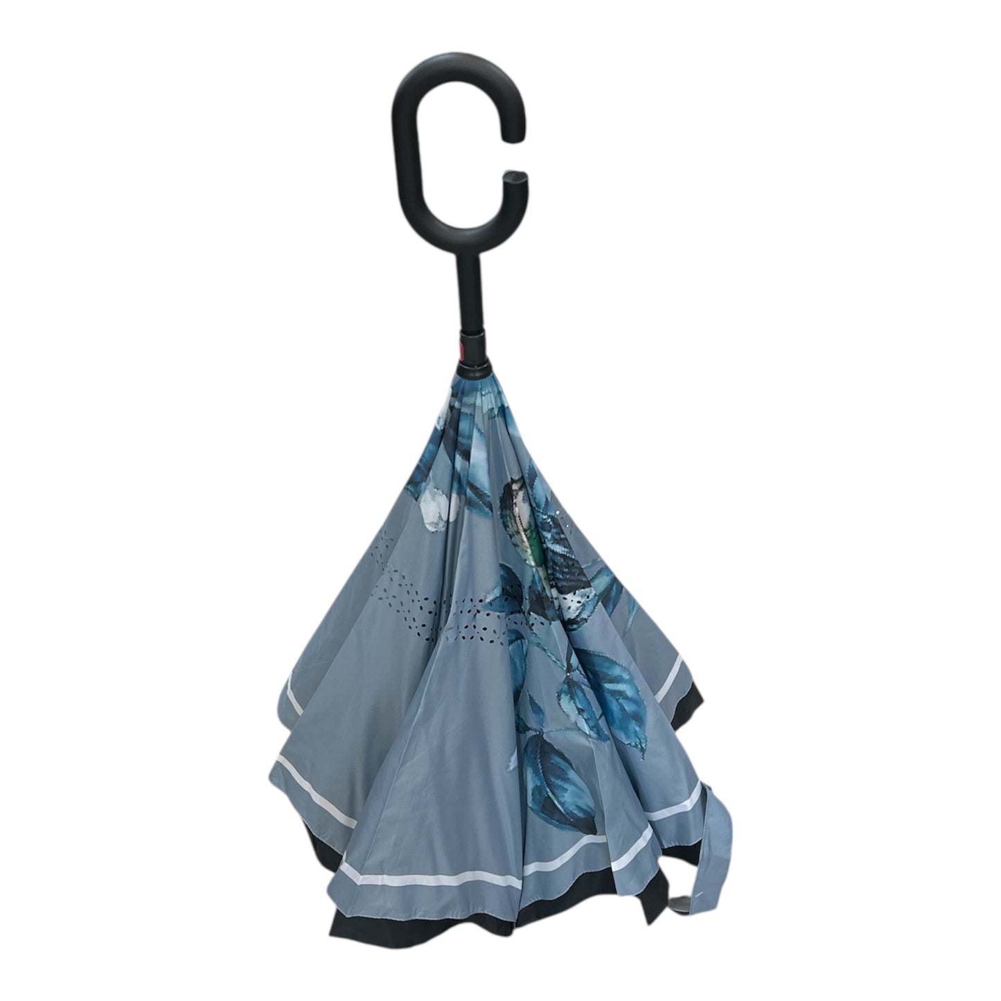 Upside Down Umbrella Grey Bird Design