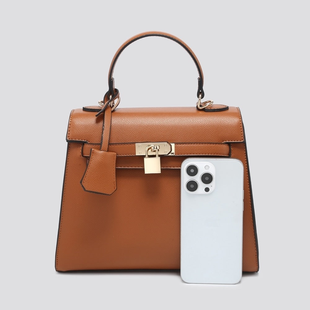 Beige Leatherette Tote Bag/Crossbody