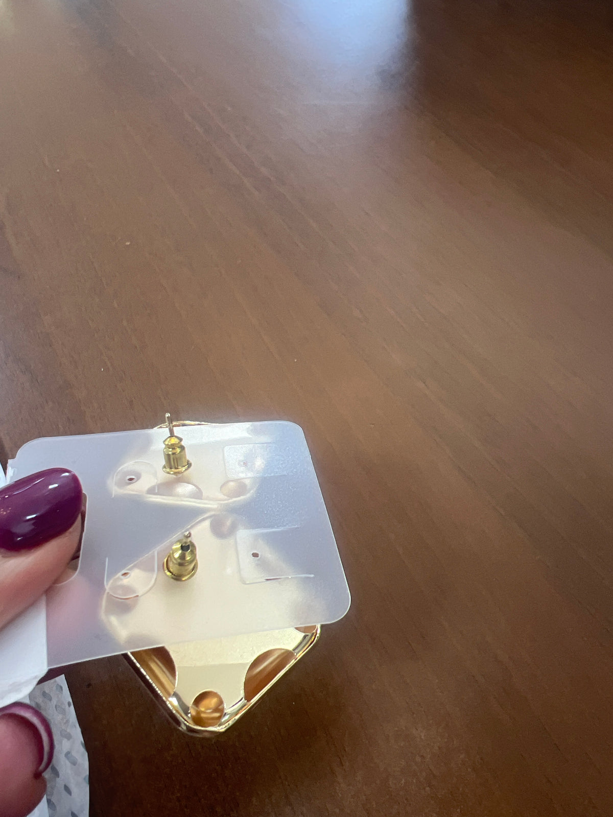 Gold Square Statement Earrings