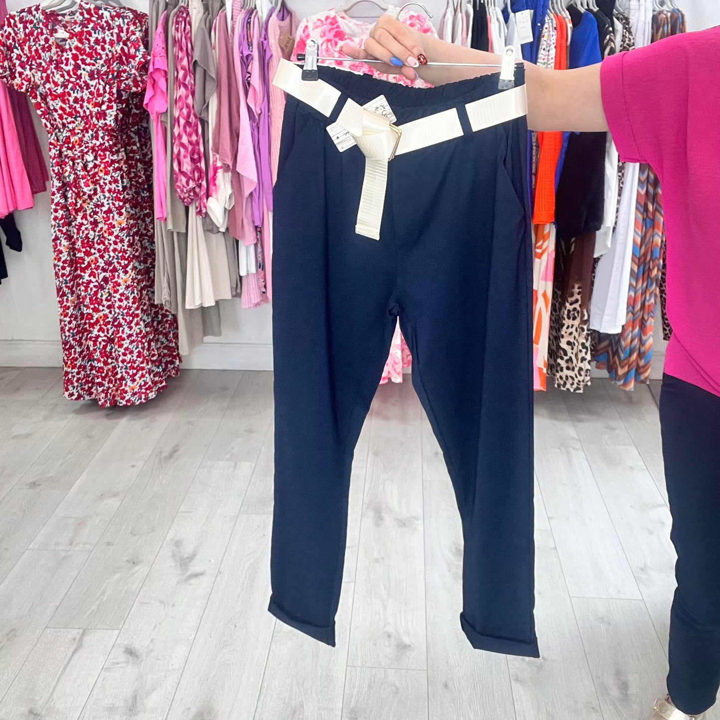 Magic Elasticated Trousers With Belt (2 Colours)