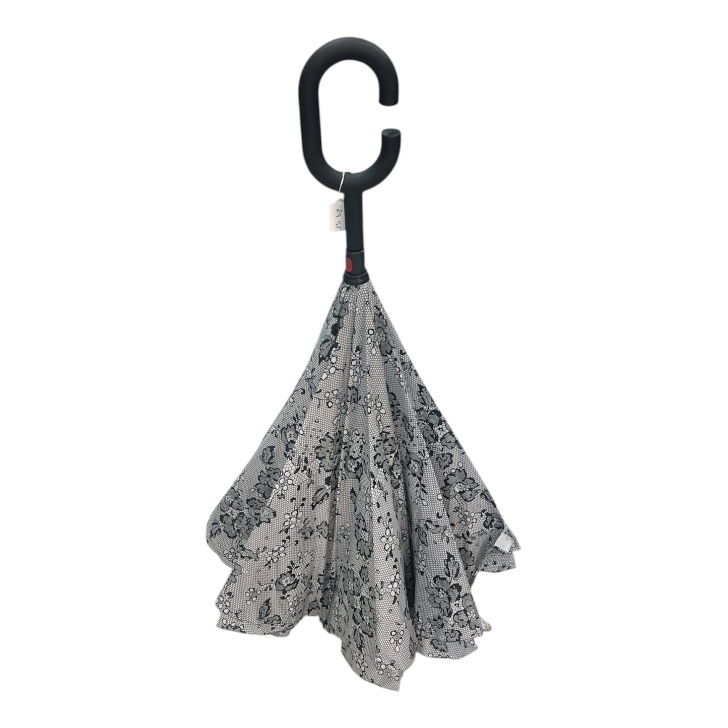 Upside Down Umbrella Grey & Black Print