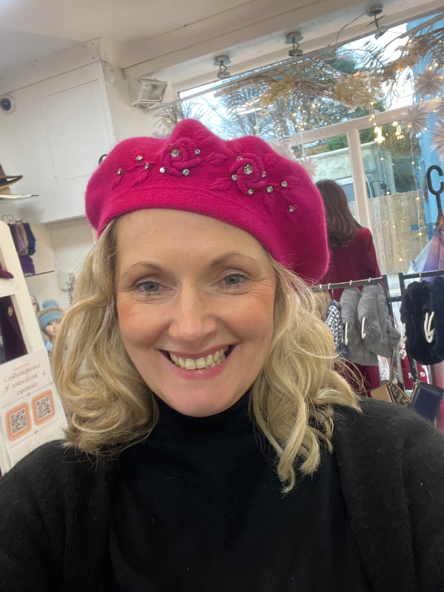 Soft Knit Beret With Crystals (3 Colours)