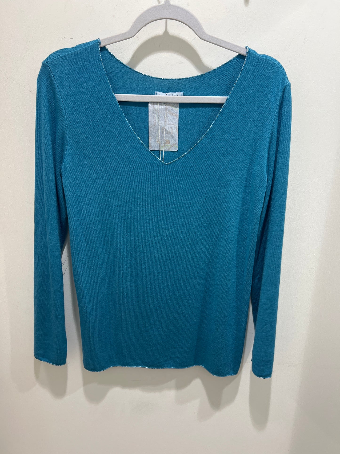 Cosy V Neck Long Sleeve Top Teal