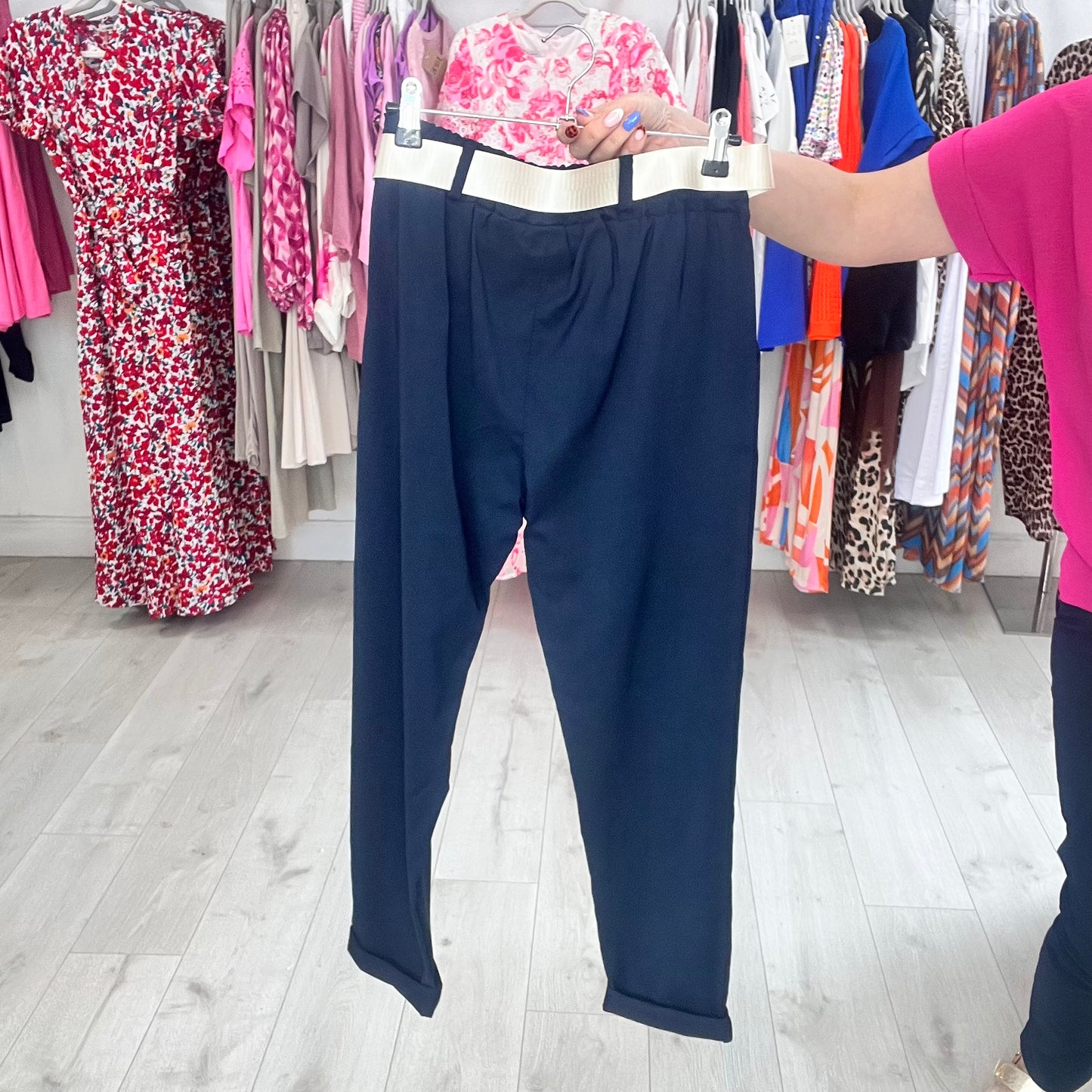 Magic Elasticated Trousers With Belt (2 Colours)