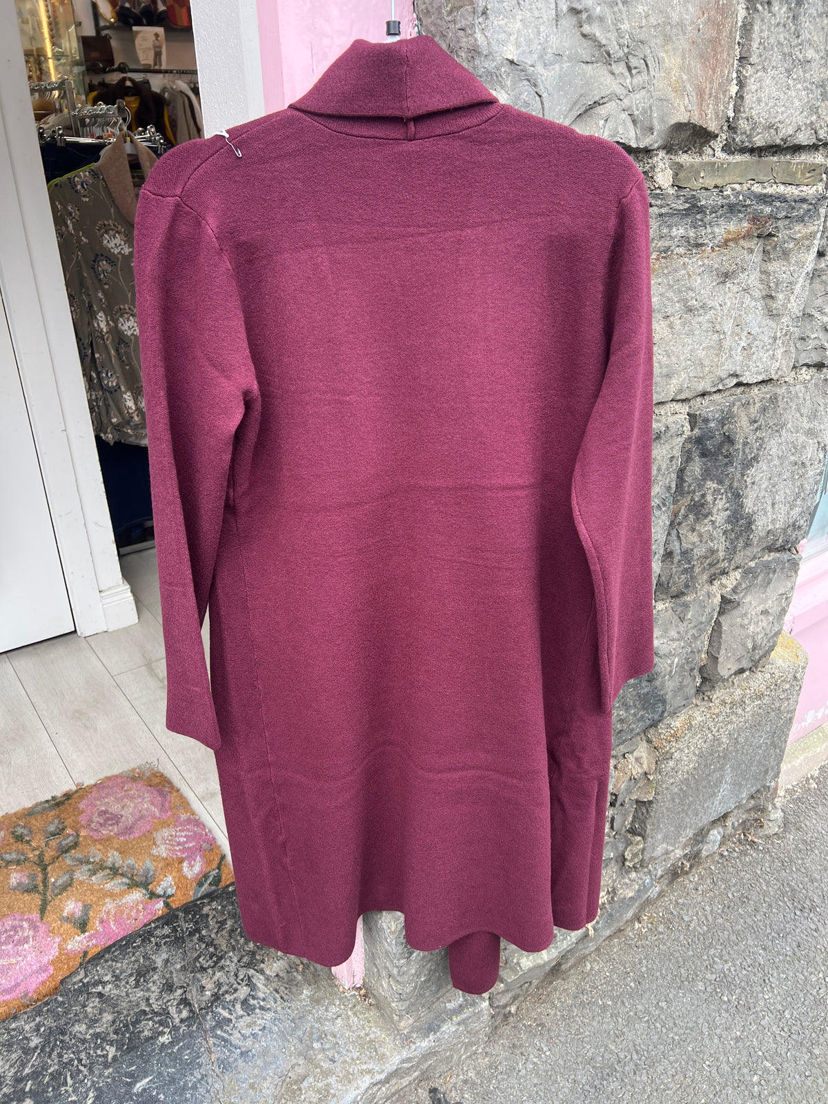 Burgandy Waterfall Longline Cardigan