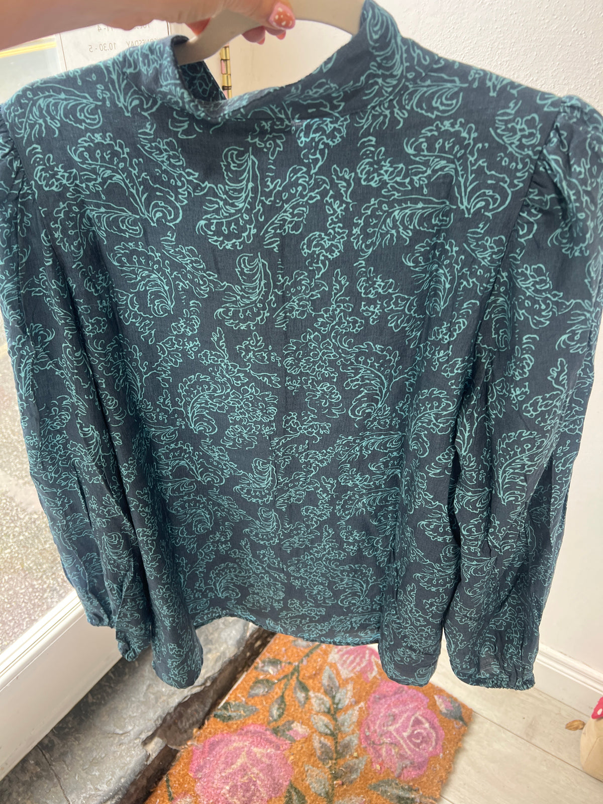 FRANSA Teal & Turquoise Shirt Blouse