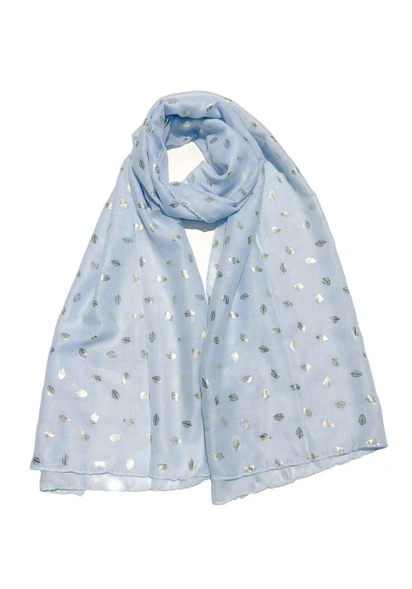 Lightweight Scarf Gold Metallic Leaves (6 Colours)