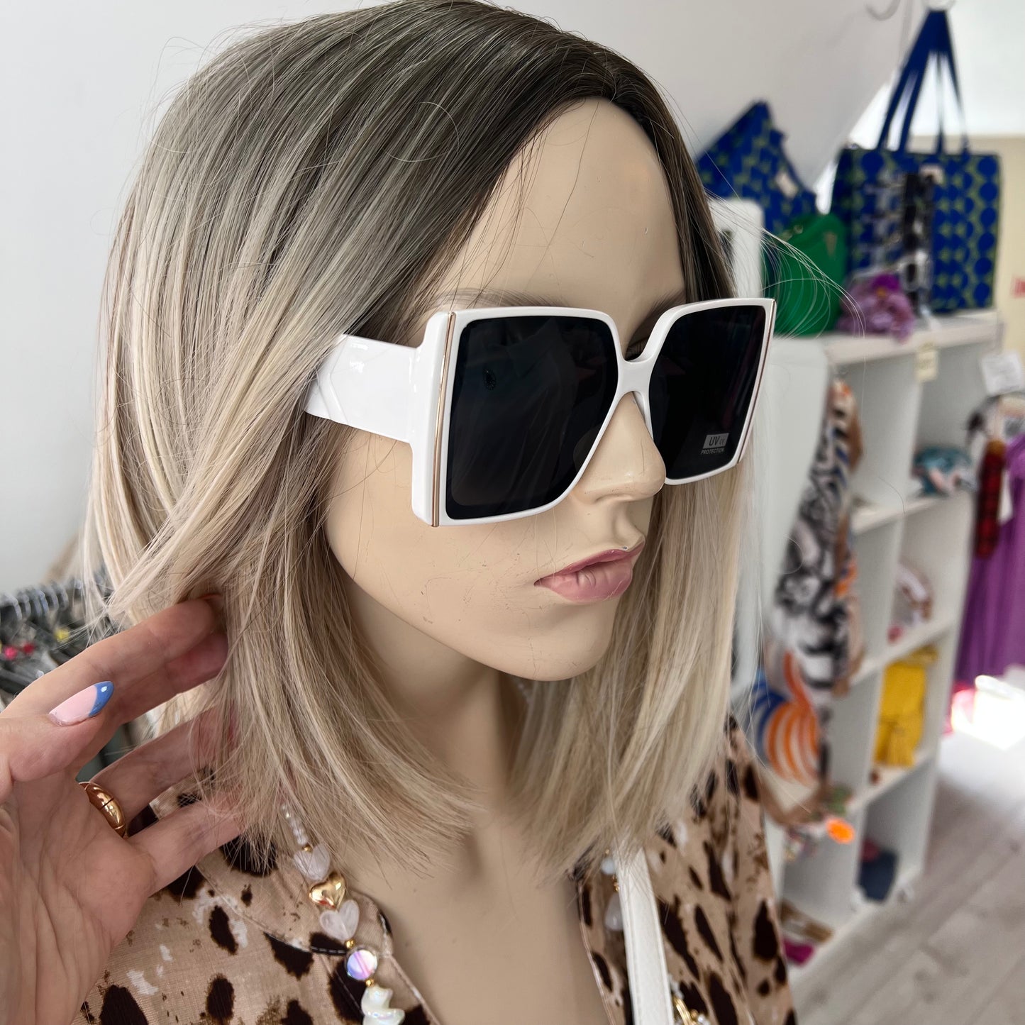 White Sunglasses Oversized