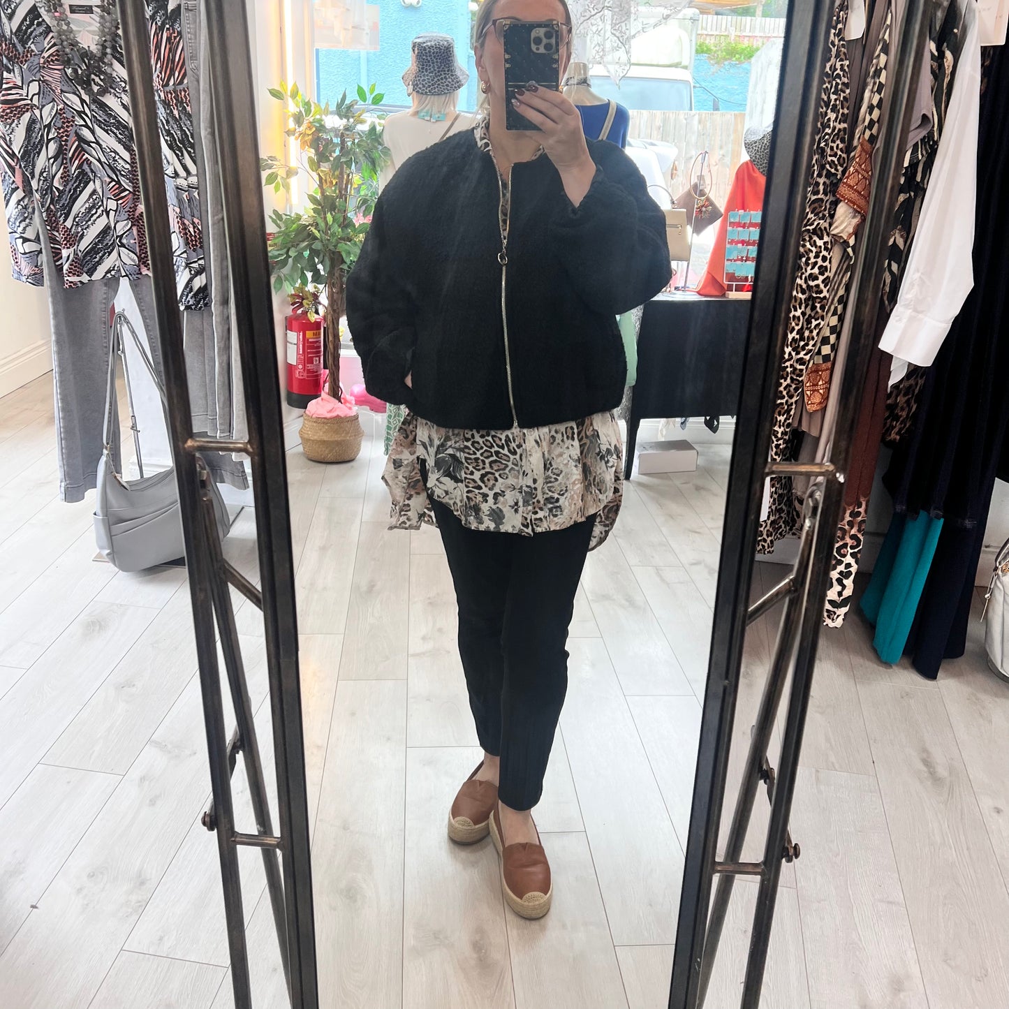 Dolly Black Cosy Bomber Jacket