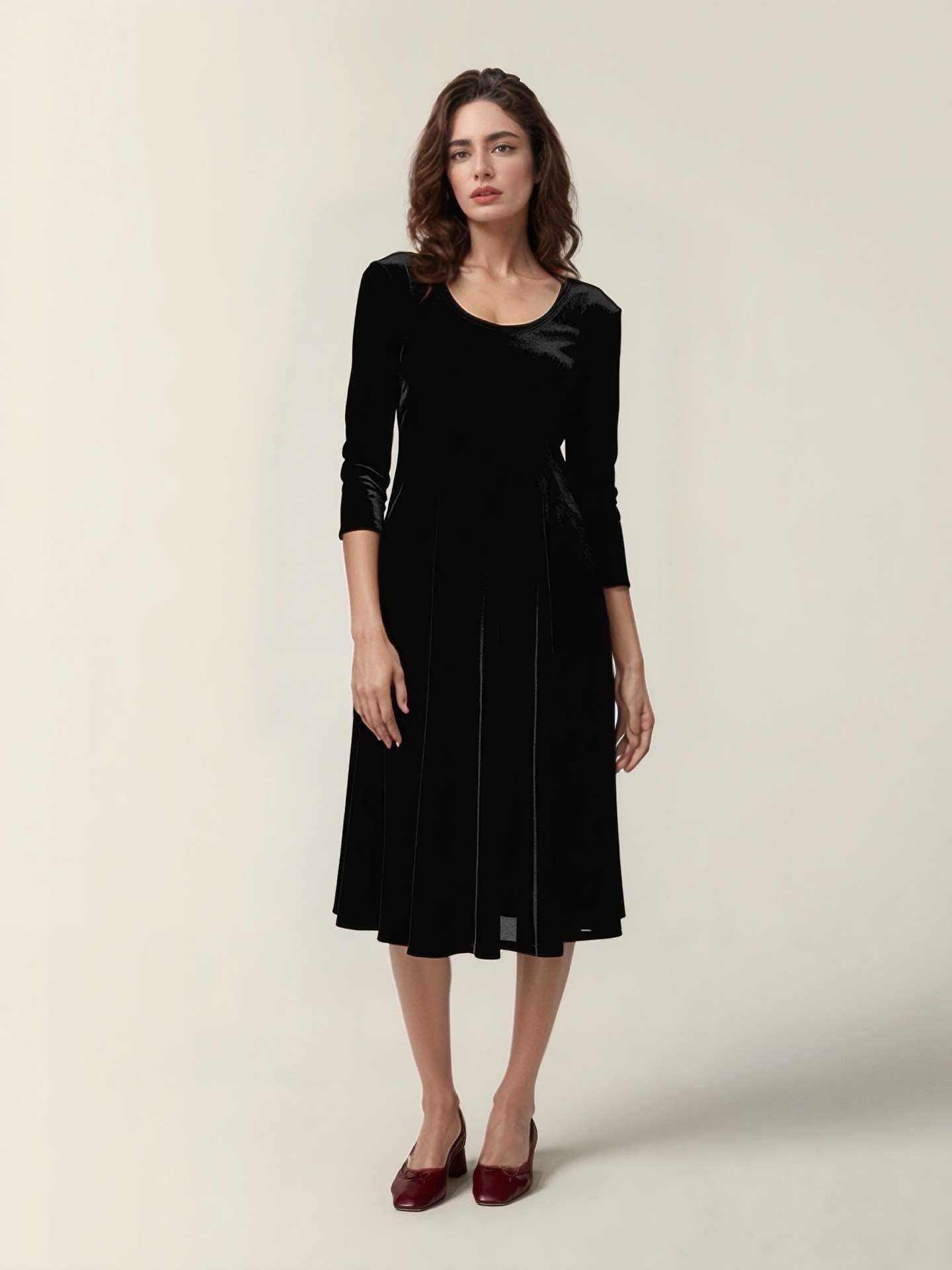 Laoise Black Velvet Dress
