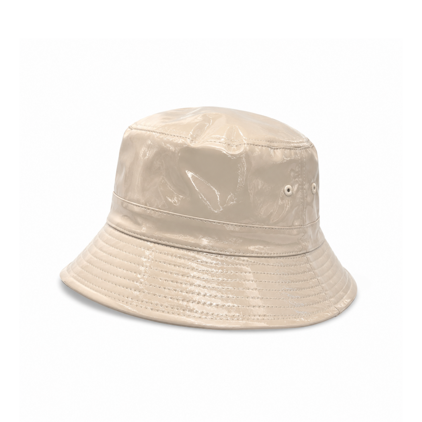 Cream Patent Rainhat Reversible