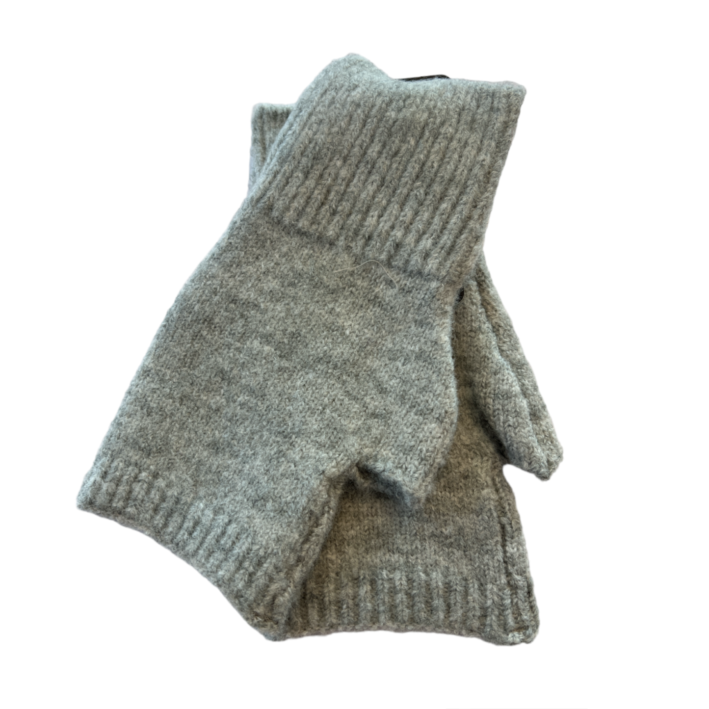 Grey Knit Fingerless Gloves