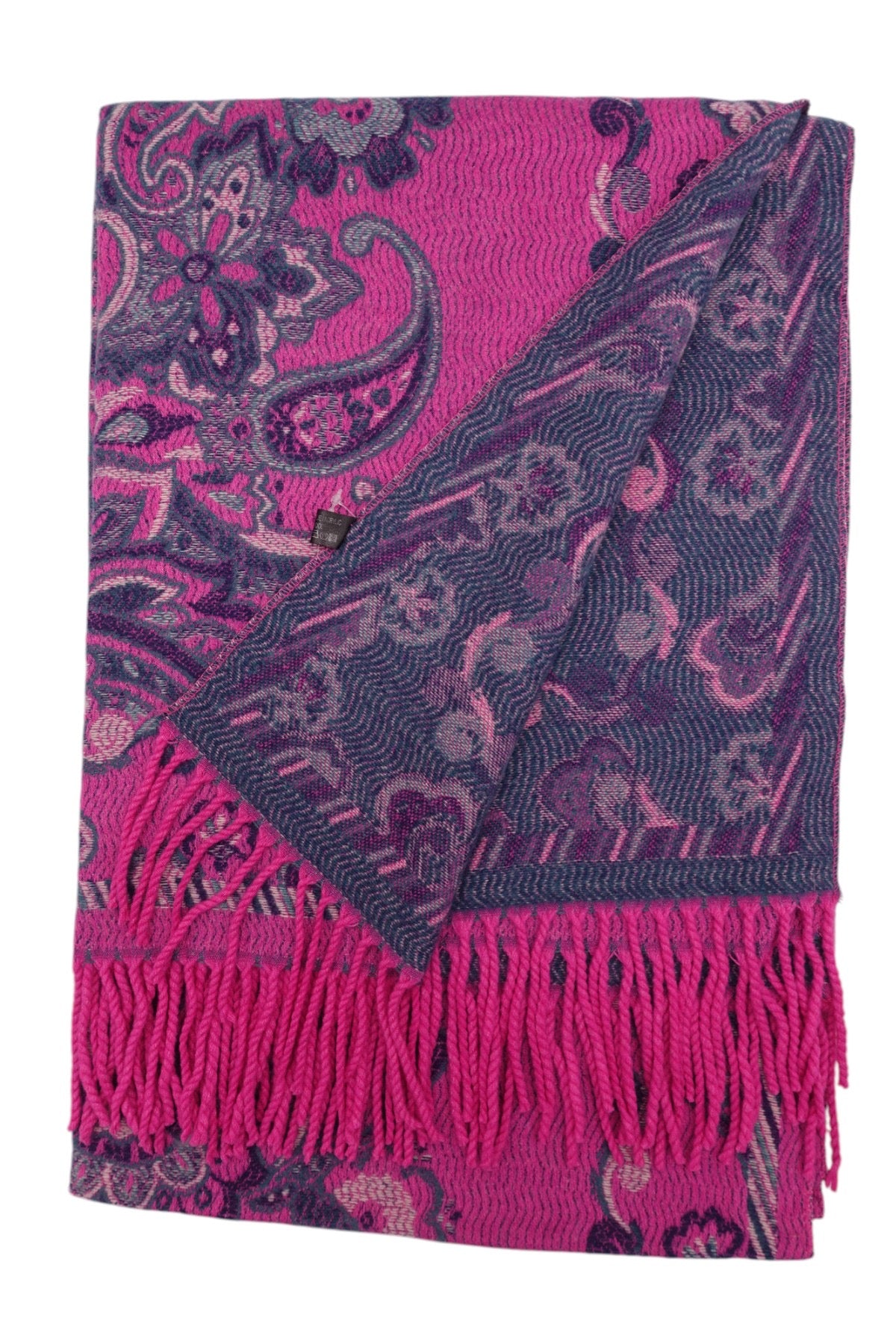 Paisley Pashmina Pink & Navy