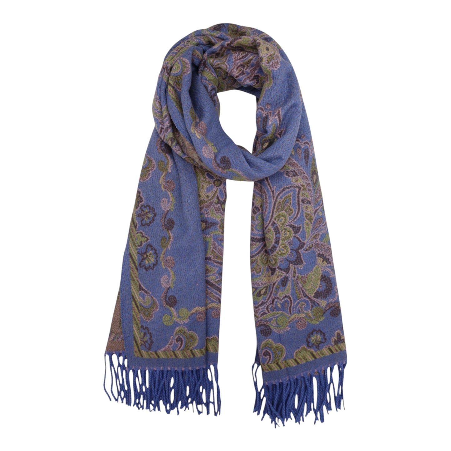 Paisley Pashmina Blue & Lime