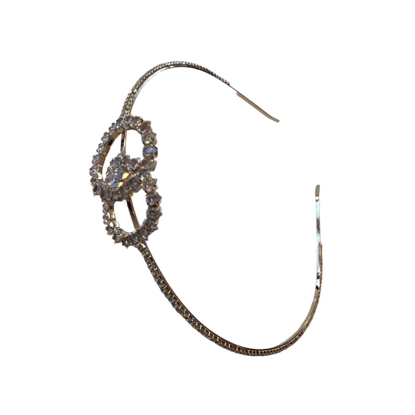 Clear Crystal Double Circle & Gold Fine Hairband