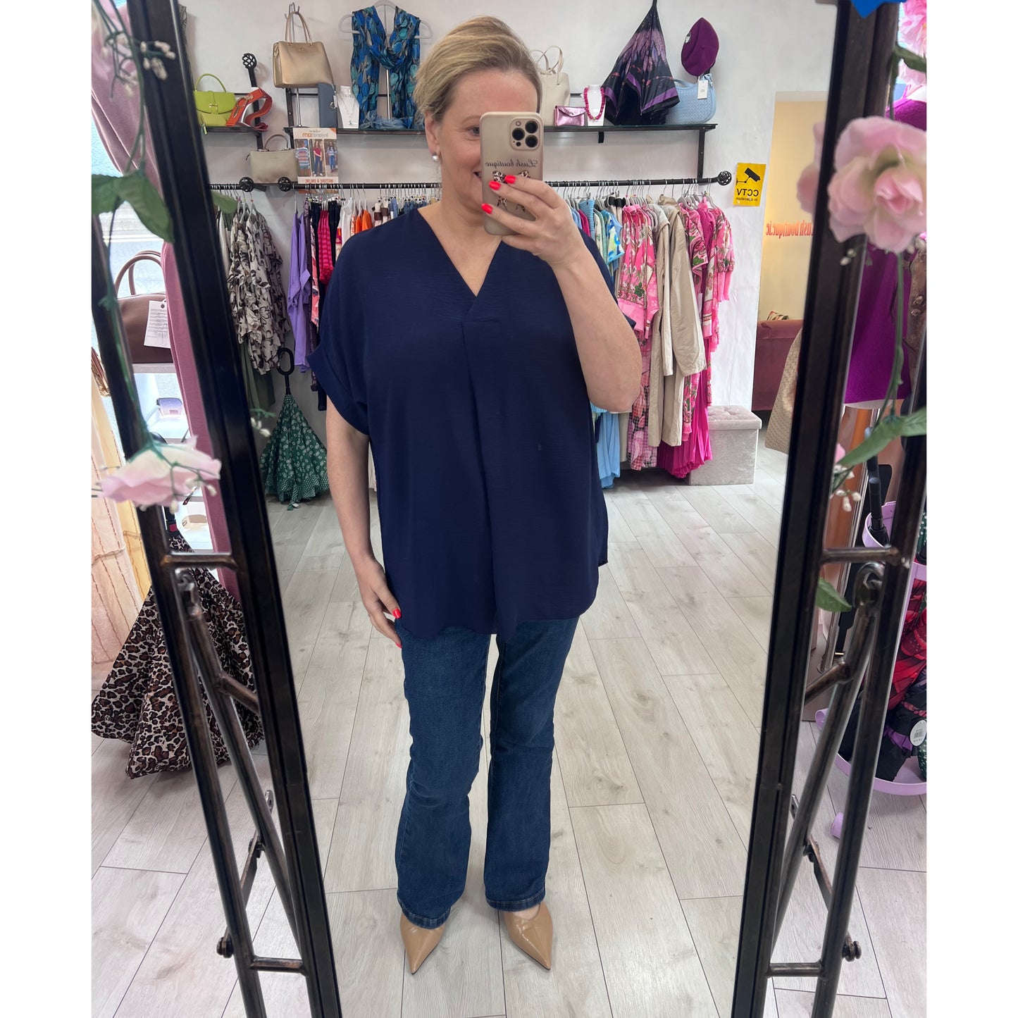 Olivia Navy Top (Fits 10-18)