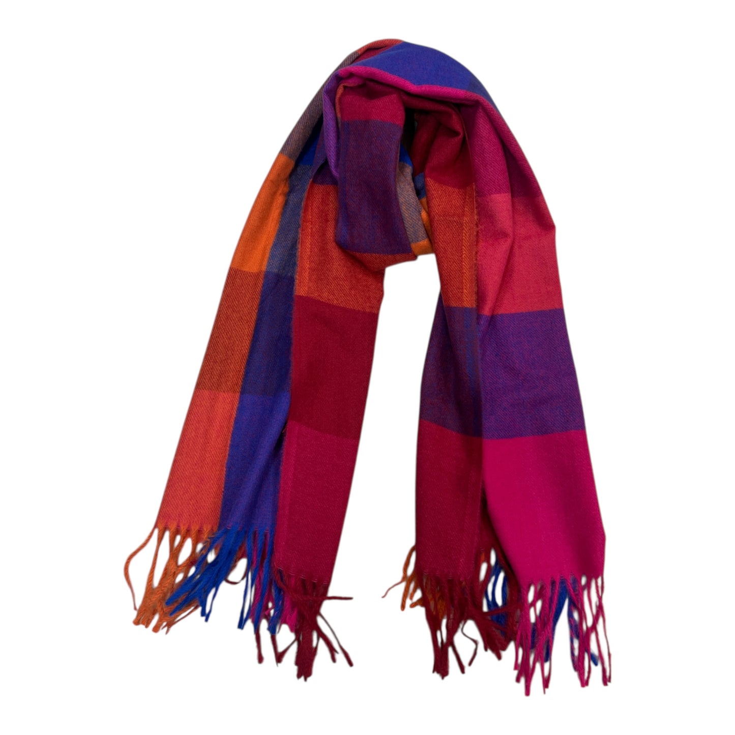 Checked Multicoloured Scarf Purple