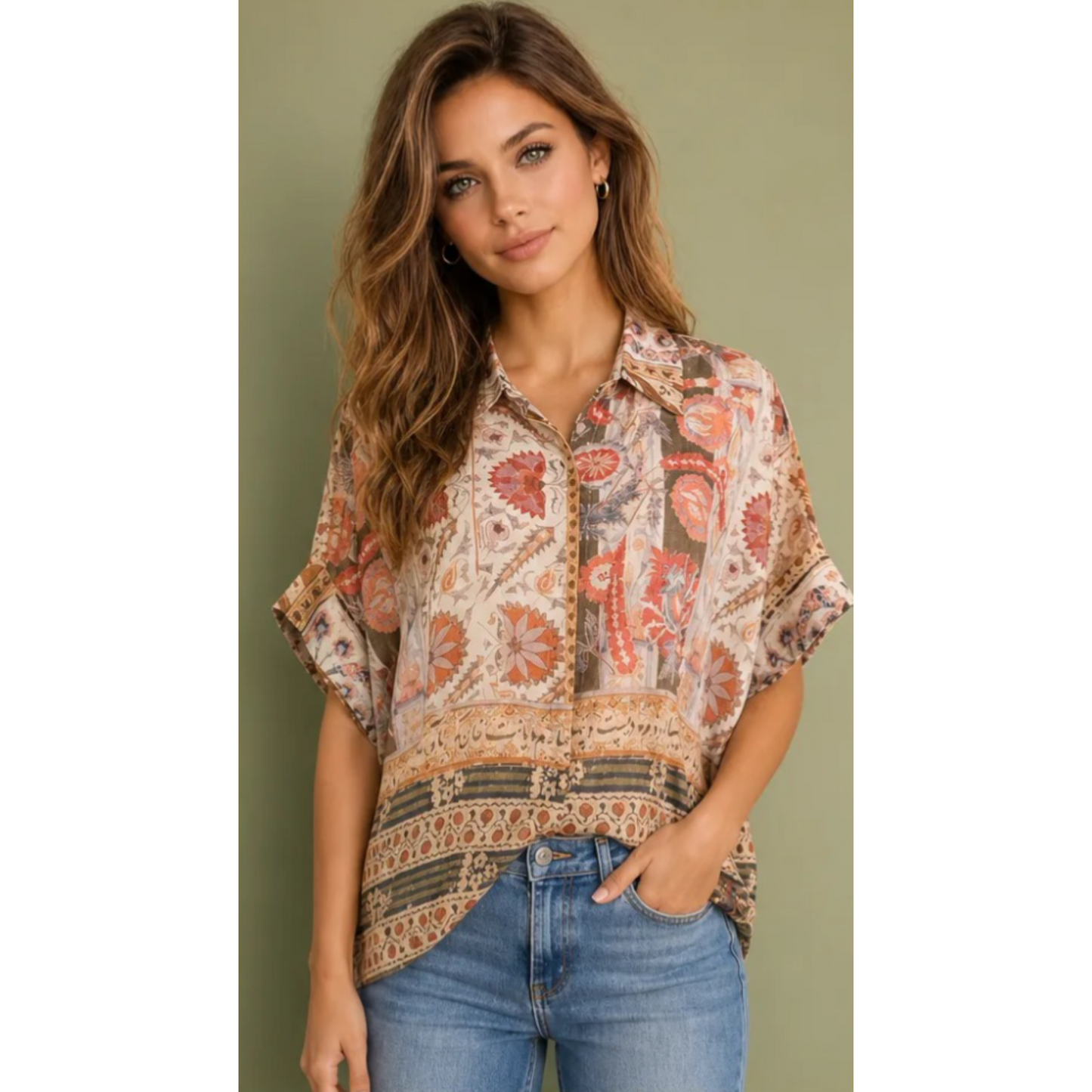 Lightweight Autumnal Printed Blouse