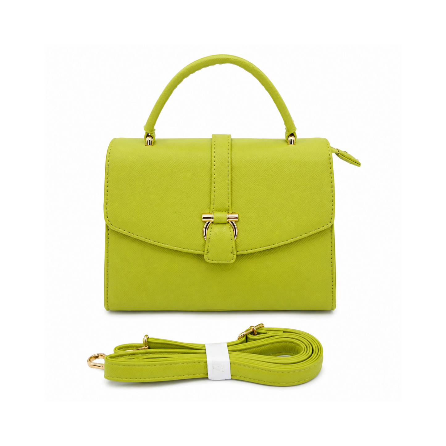 Lime Green Leatherette Handbag/Crossbody