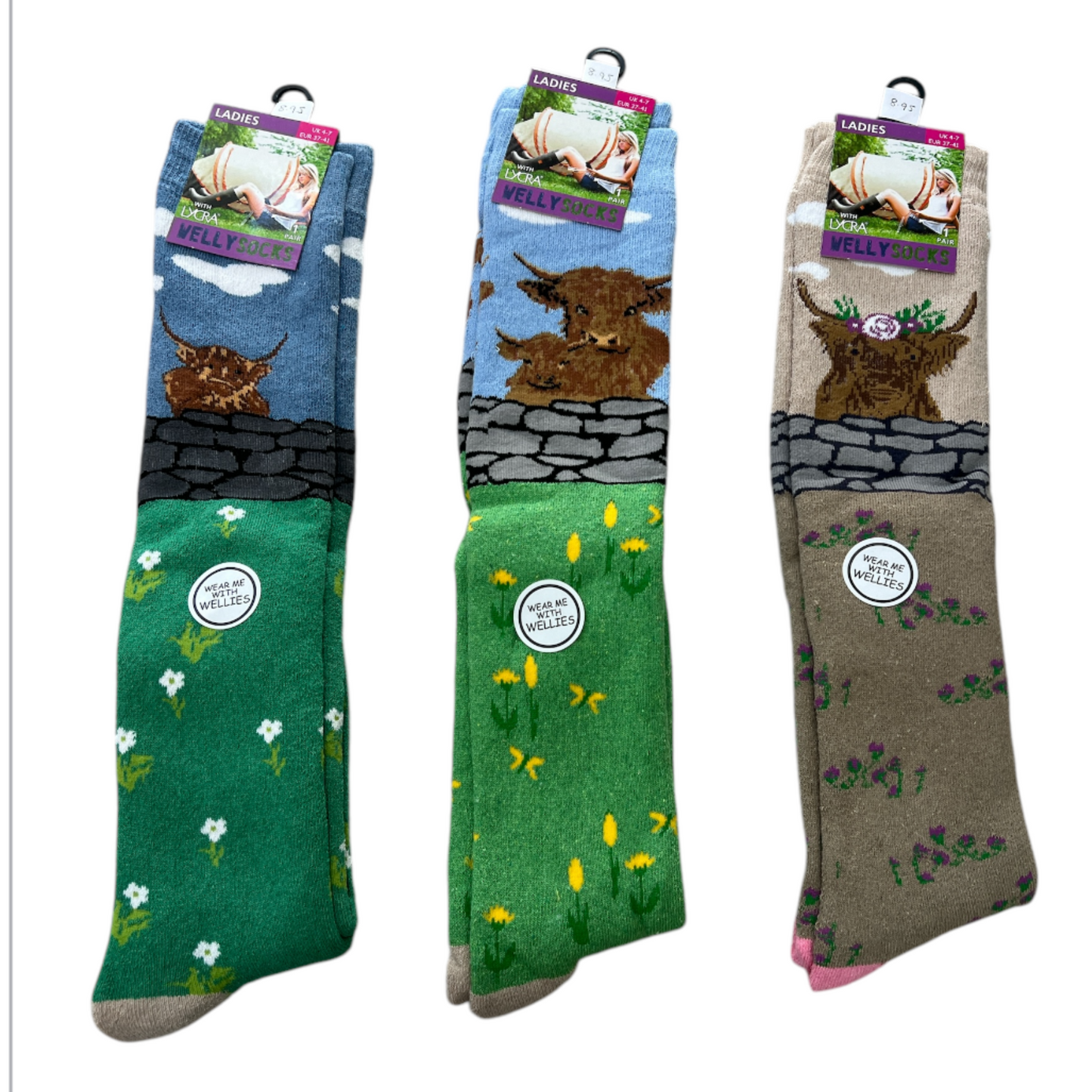 Welly Boots Socks (6 Colours)