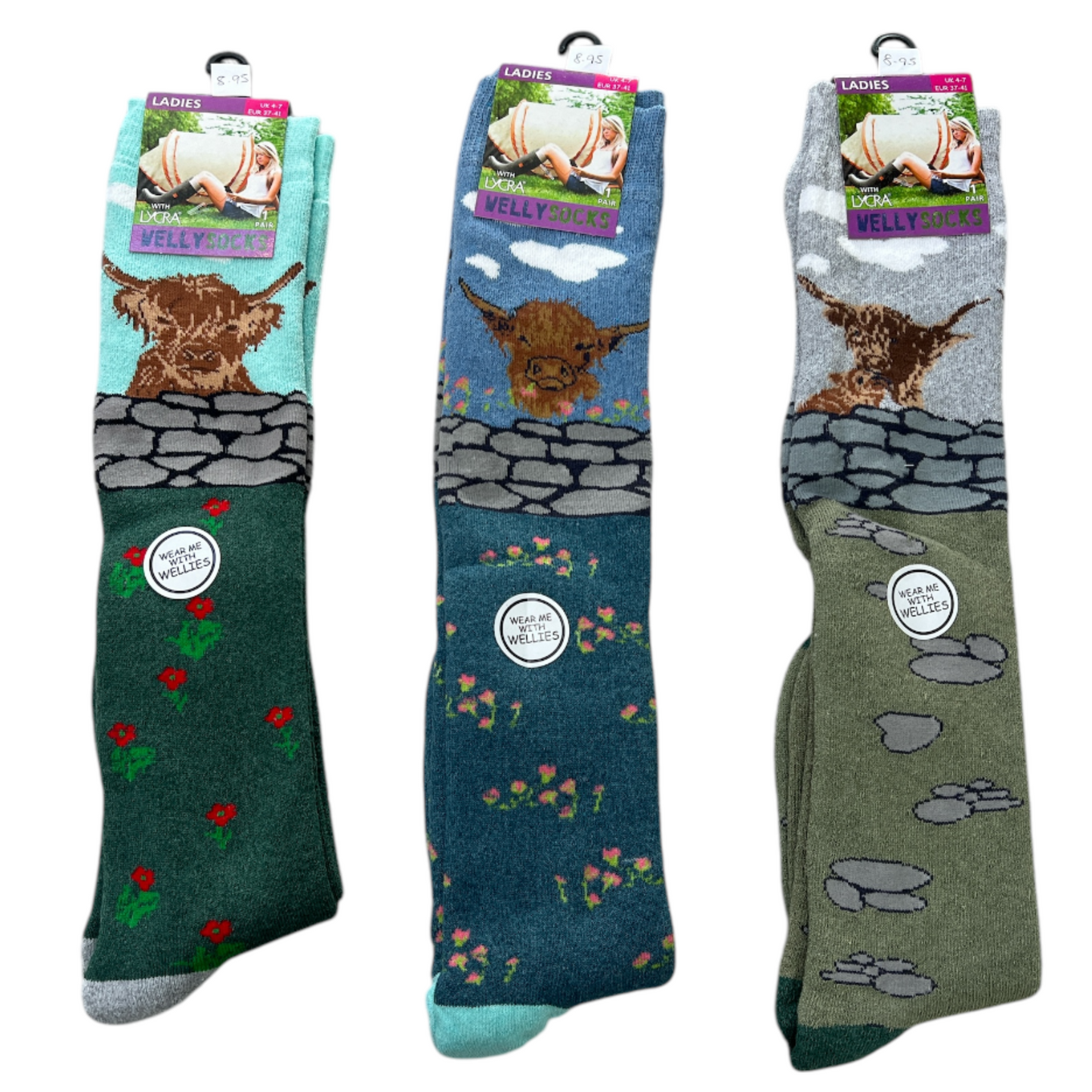 Welly Boots Socks (6 Colours)