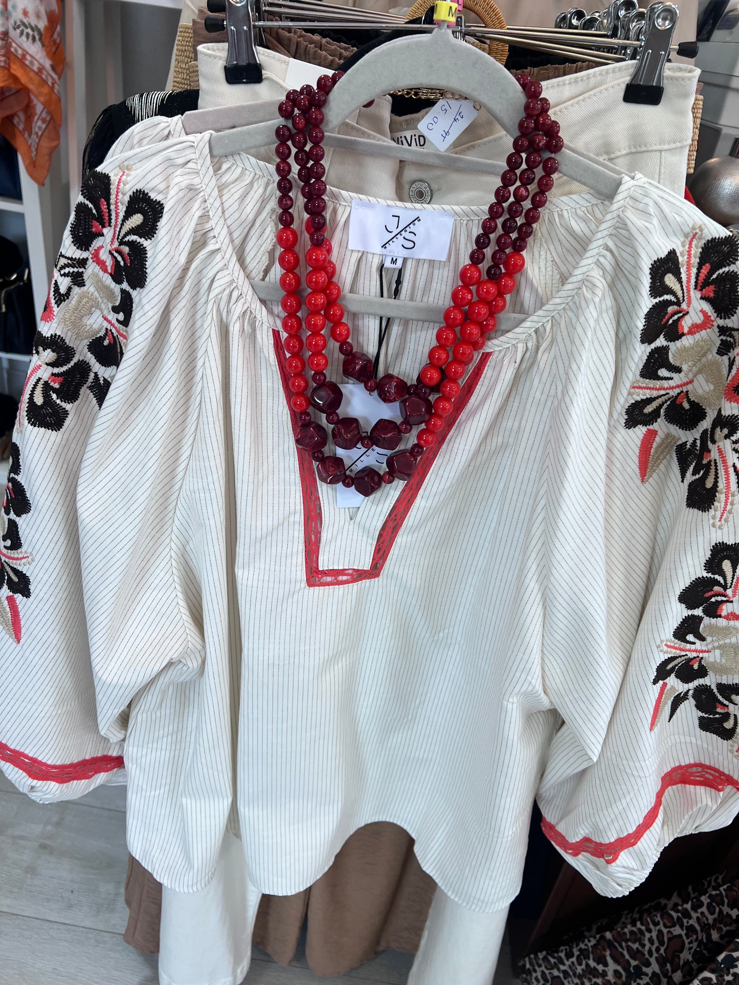 Wine & Coral Statement Beaded Necklace