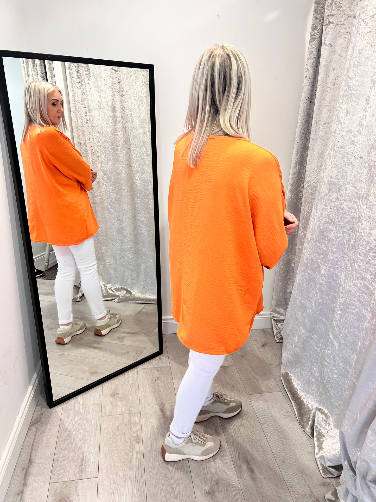 Emer Orange Oversized Top