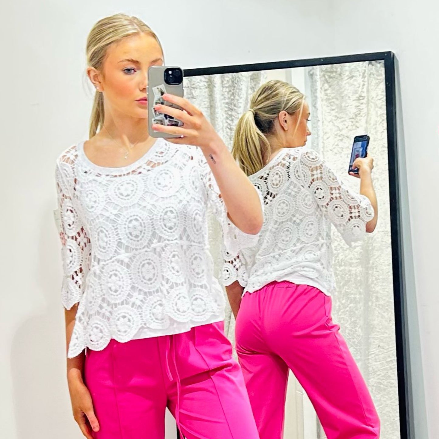Zelda Crochet/Vest Top White