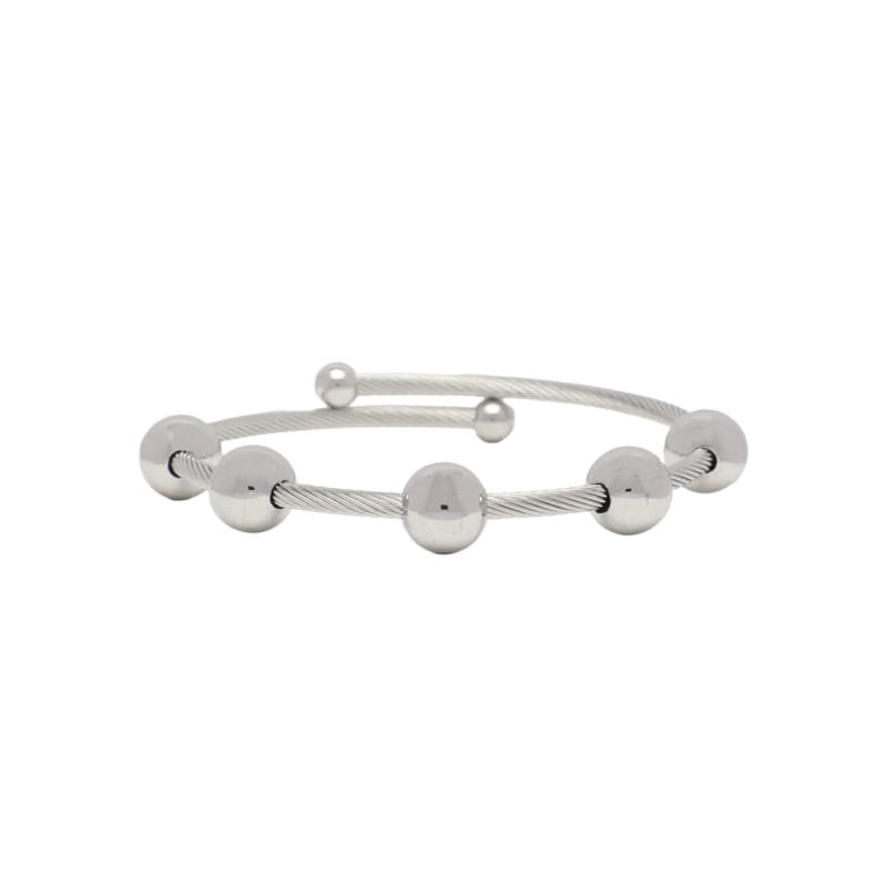 Waterproof Bangle Silver Ball Cable