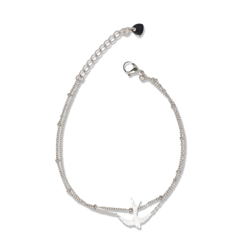 Waterproof Bracelet Fine Chain Silver Swallow