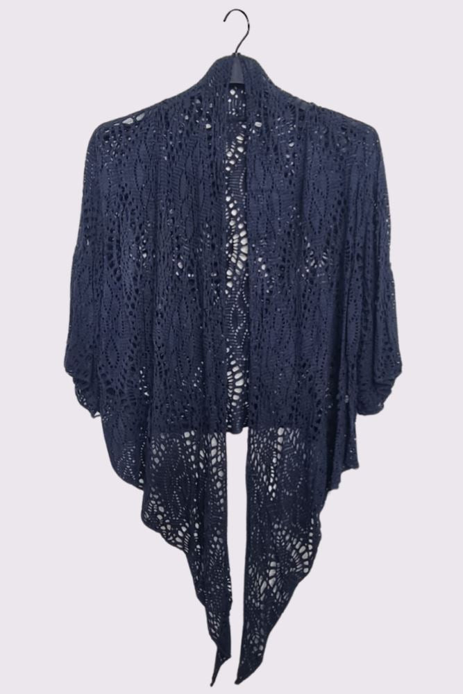Crochet Floral Pattern Tie Shrug