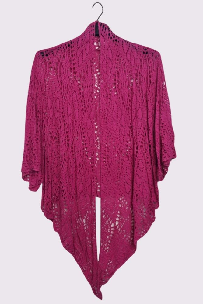 Crochet Floral Pattern Tie Shrug