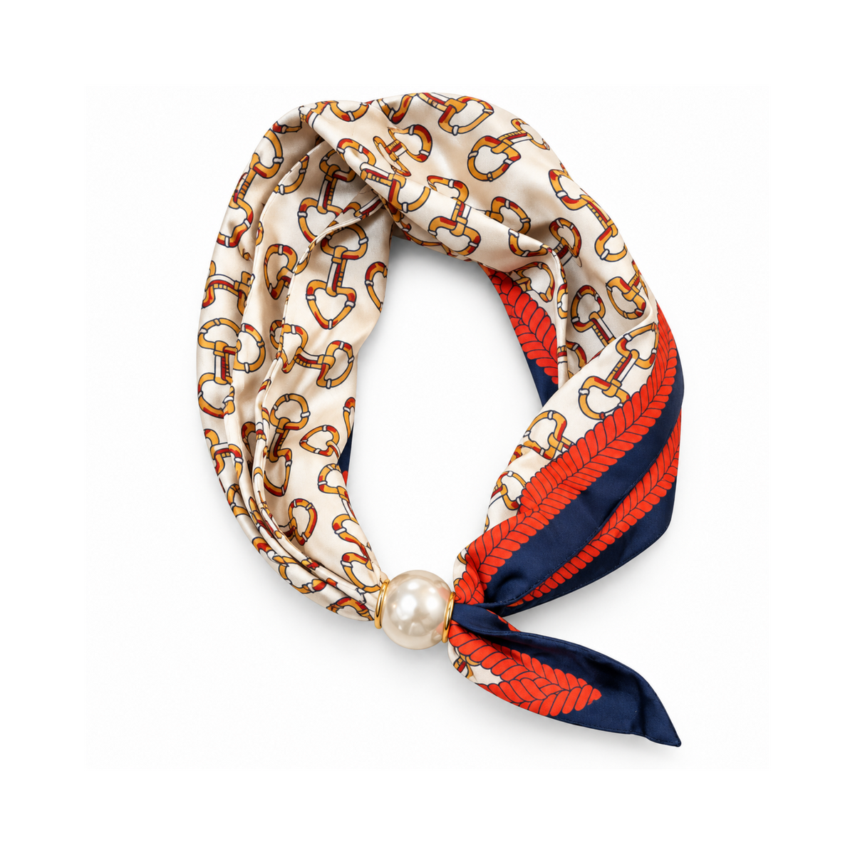Magnetic Scarf Chain Design Navy Trim