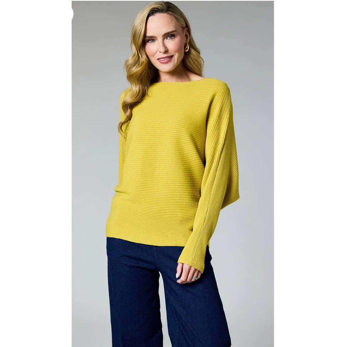 DECK Ribbed Batwing Knit Mustard