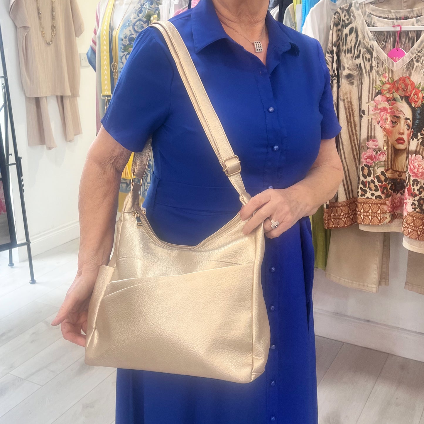 Gold Metallic Shoulder Bag