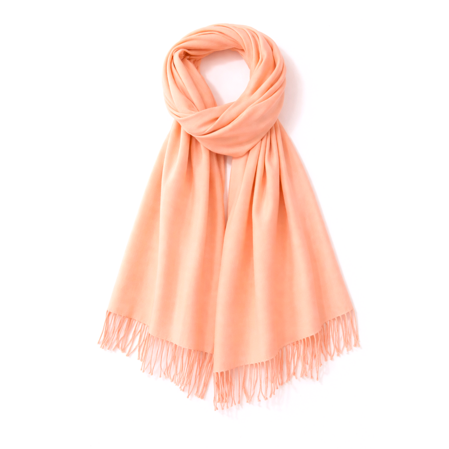 Peach Fringe Viscose Pashmina